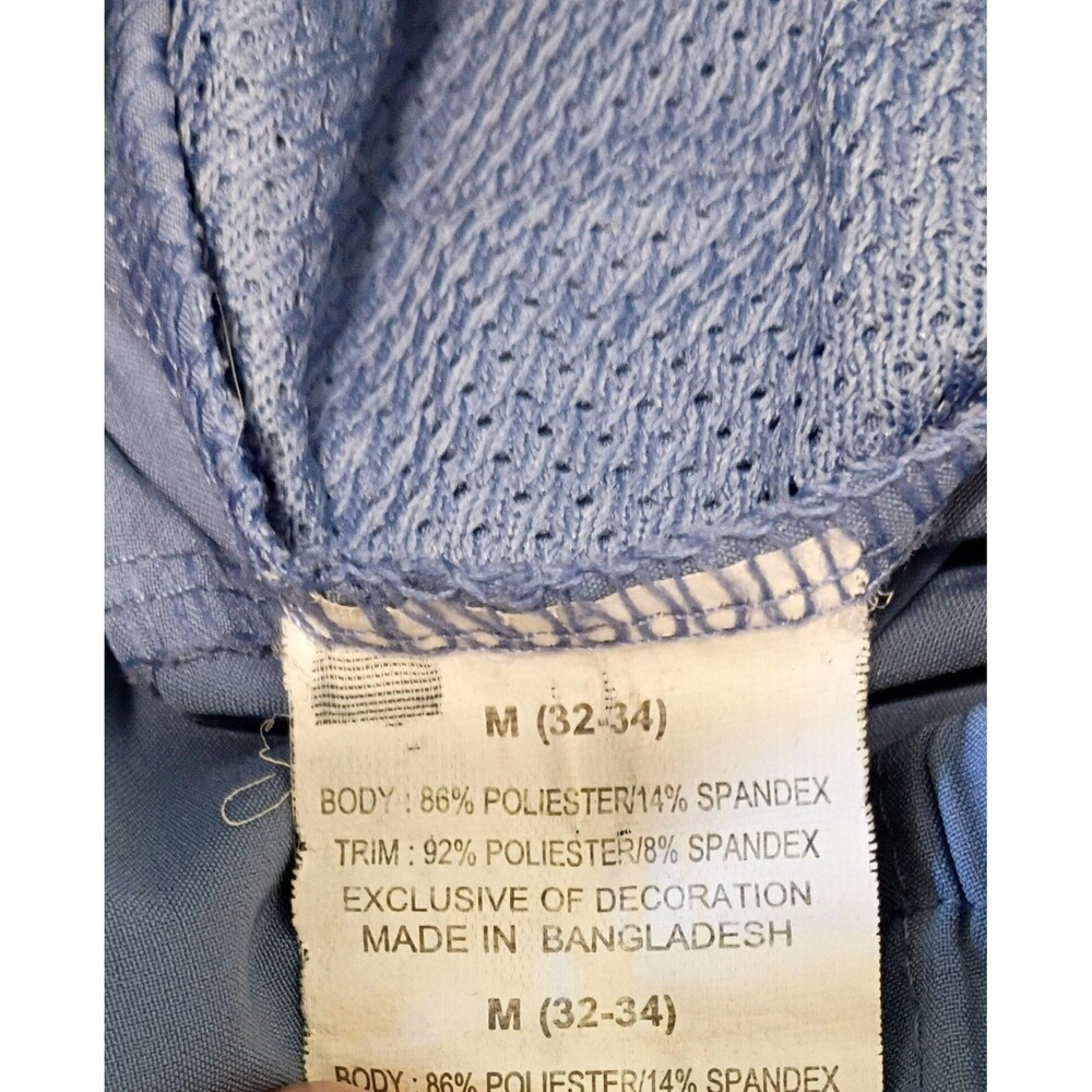 Light Blue Athletic Quick-dry Shorts Polyester Spandex Elastic Waist Men Size M - Picture 3 of 5